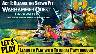 How to Play WARHAMMER QUEST DARKWATER with a Solo Tutorial Playthrough starting Act I.