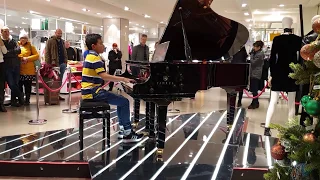 Head Banging Girl with Bohemian Rhapsody Piano Shopping Mall Cole Lam 11 Years Old