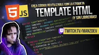 ¡Crea código HTML REUTILIZABLE con la etiqueta TEMPLATE! ¡Sin librerías!