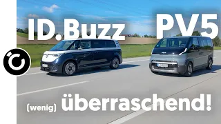 VW ID.Buzz vs KIA PV5 - Verbrauch, Platz, Preise & Alltag!
