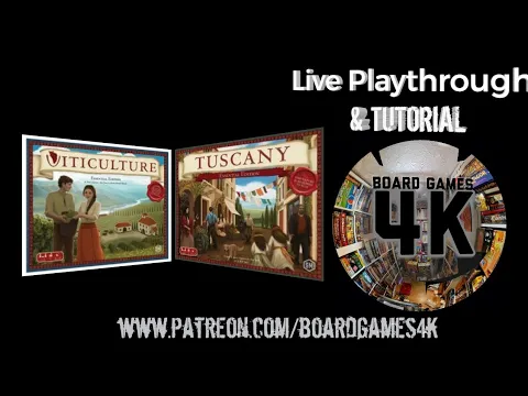 Viticulture & Tuscany Essential Edition Boardgame 3 Player Live Playthrough/Tutorial