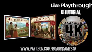 Viticulture & Tuscany Essential Edition Boardgame 3 Player Live Playthrough/Tutorial