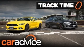 Ford Mustang GT Fastback v Holden Commodore SS V Redline - Sandown Sound-off