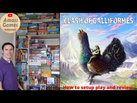 Clash of Galliformes how to play review setup AmassGames Scarce 4x Ti4 Catan Scythe engine building