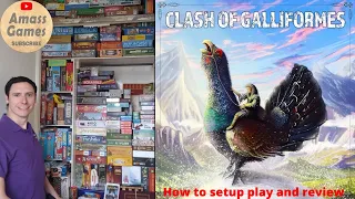 Clash of Galliformes how to play review setup AmassGames Scarce 4x Ti4 Catan Scythe engine building