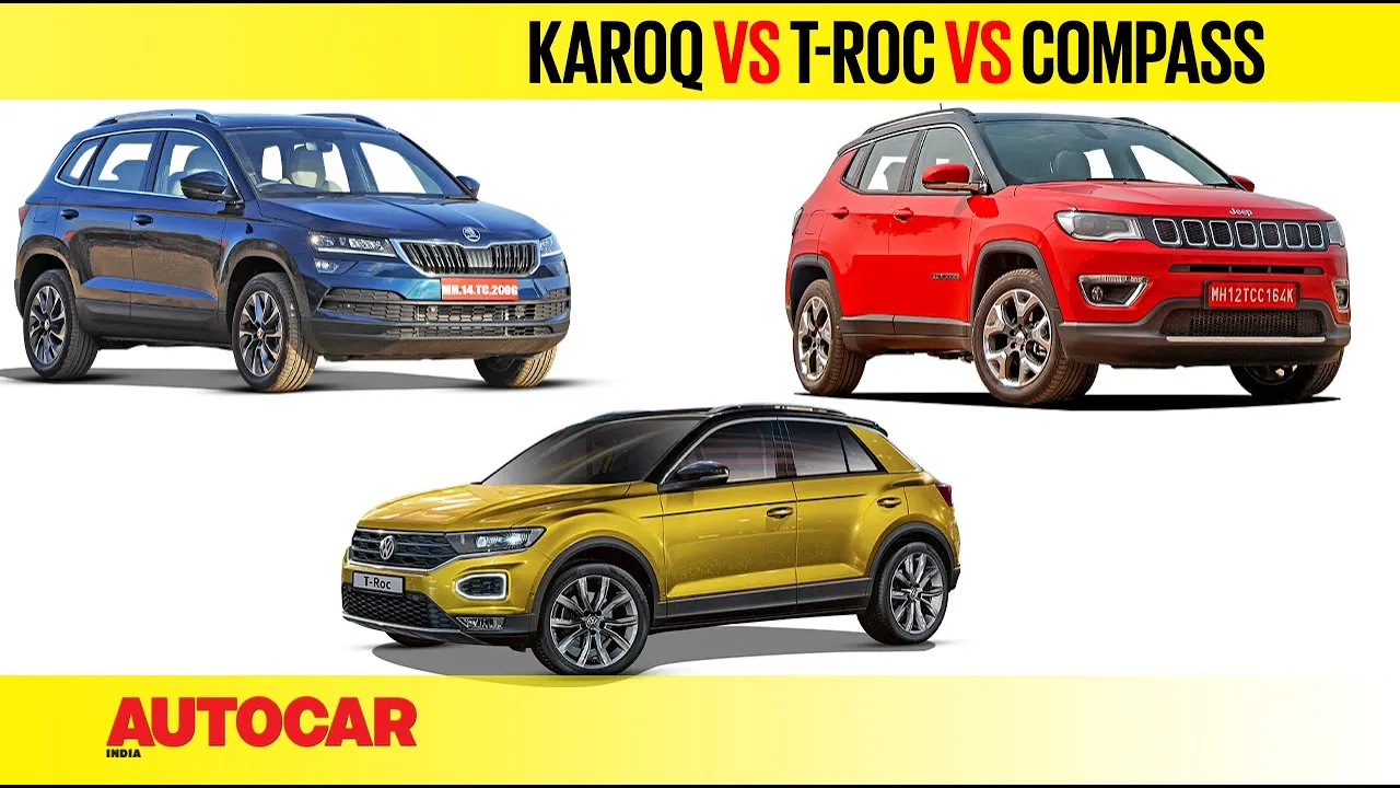 Karoq vs T-Roc vs Compass - How do they match up? | Price and Spec Comparison | Autocar India