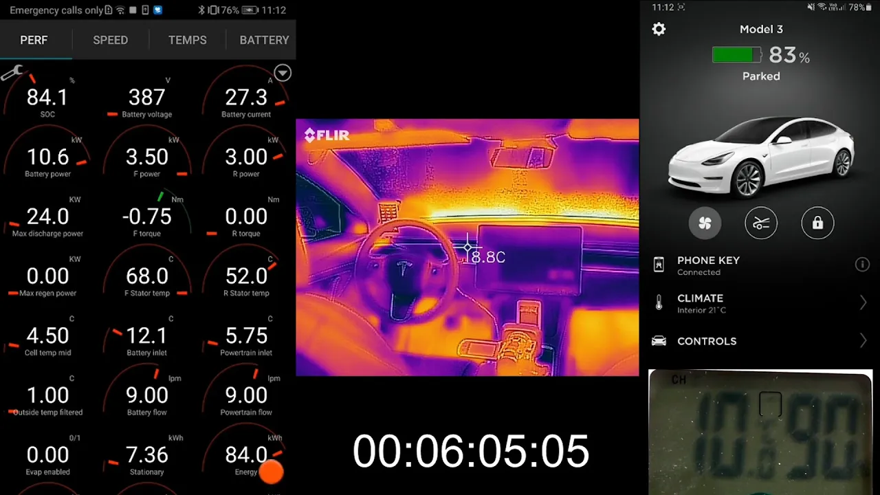 Preheating 2021 Tesla Model 3