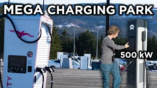 Mega Charging Park At One Highway Stop In Norway