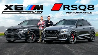 BMW X6M Comp vs Audi RSQ8 Performance // DRAG RACE + Review