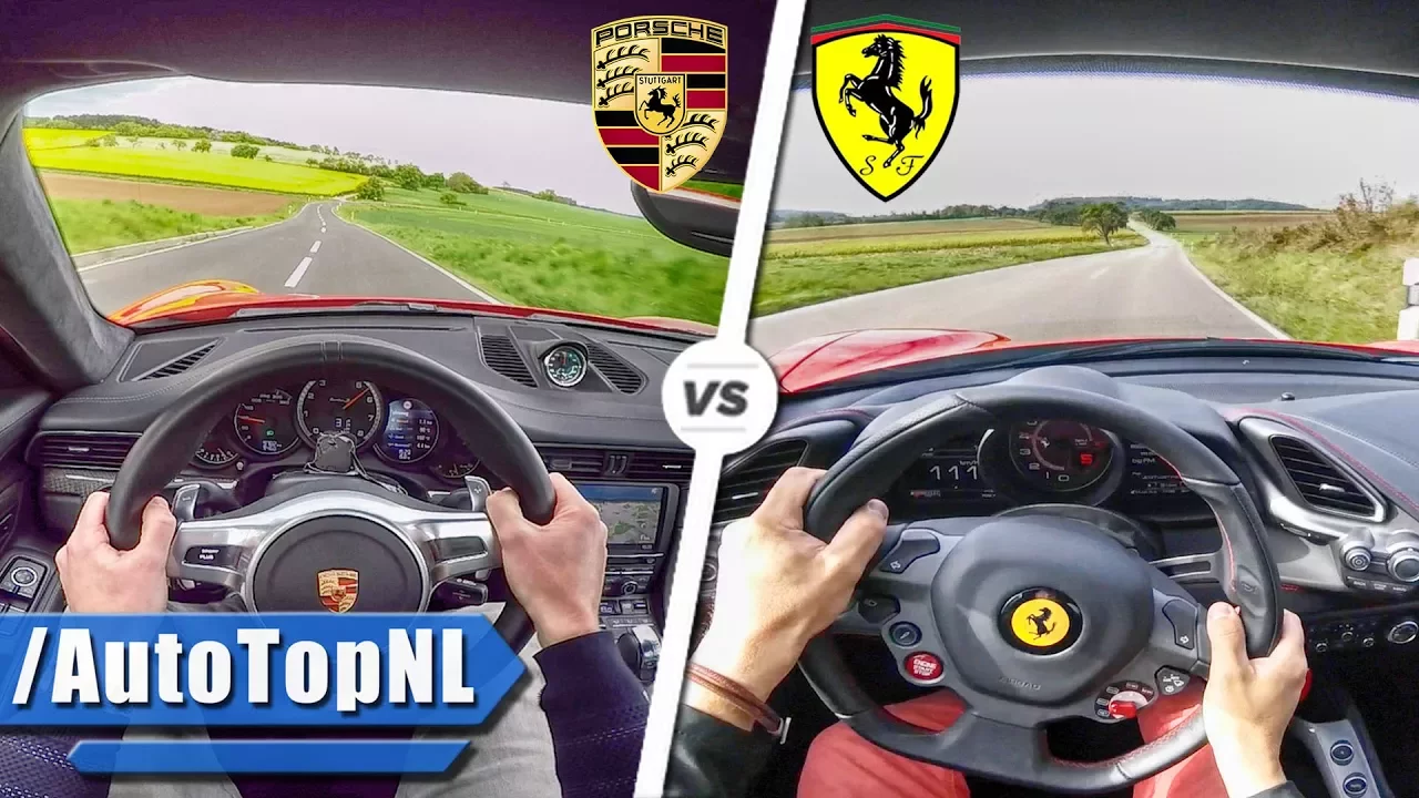 Ferrari 488 GTB 780HP vs 750HP Porsche 911 Turbo S 0-300km/h SOUND & POV by AutoTopNL