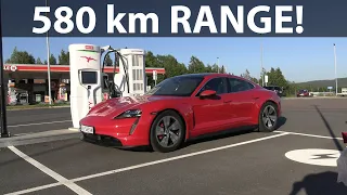Porsche Taycan 4S 93 kWh range test