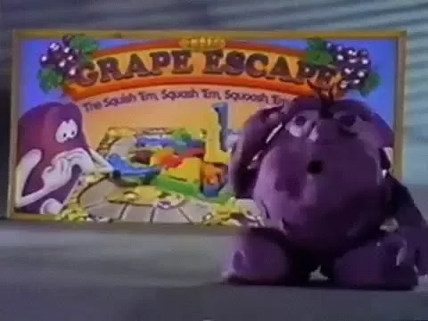The Grape Escape Game from Parker Brothers commercial (1992)
