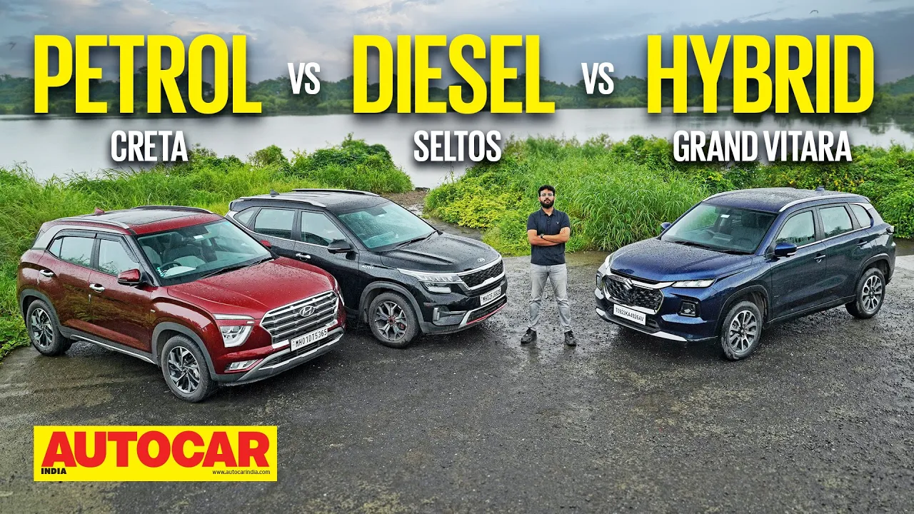 Grand Vitara vs Creta vs Seltos - Hybrid, Petrol or Diesel? | Comparison | Autocar India