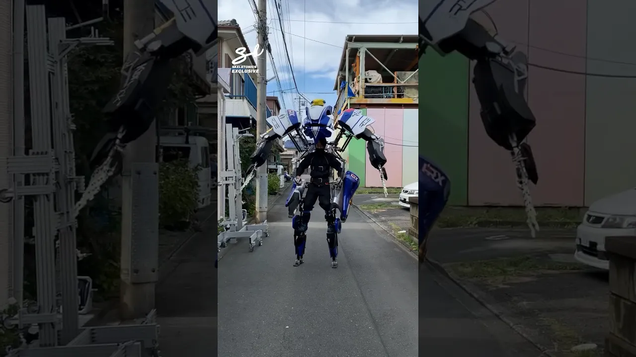 These Japanese engineers built an exoskeleton suit straight out sci-fi! 🤖 #skeleton #japan #tech