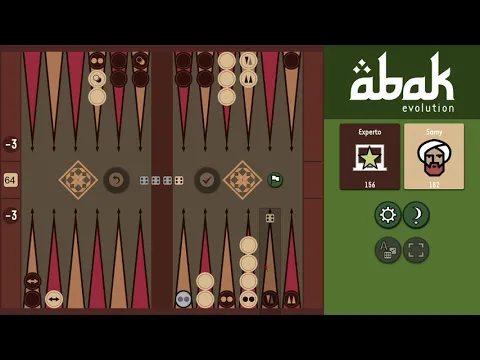 Abak Evolution Backgammon: Samy Garib vs AI Expert Level #1.