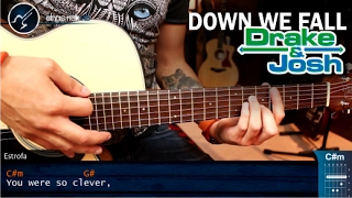 Como tocar Down We Fall en Guitarra Acustica | Tutorial COMPLETO Version Original DRAKE & JOSH
