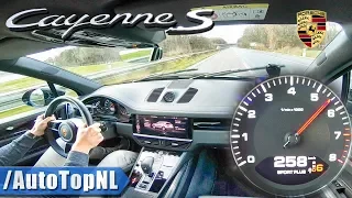 258km/h in PORSCHE CAYENNE S 2018 on AUTOBAHN by AutoTopNL