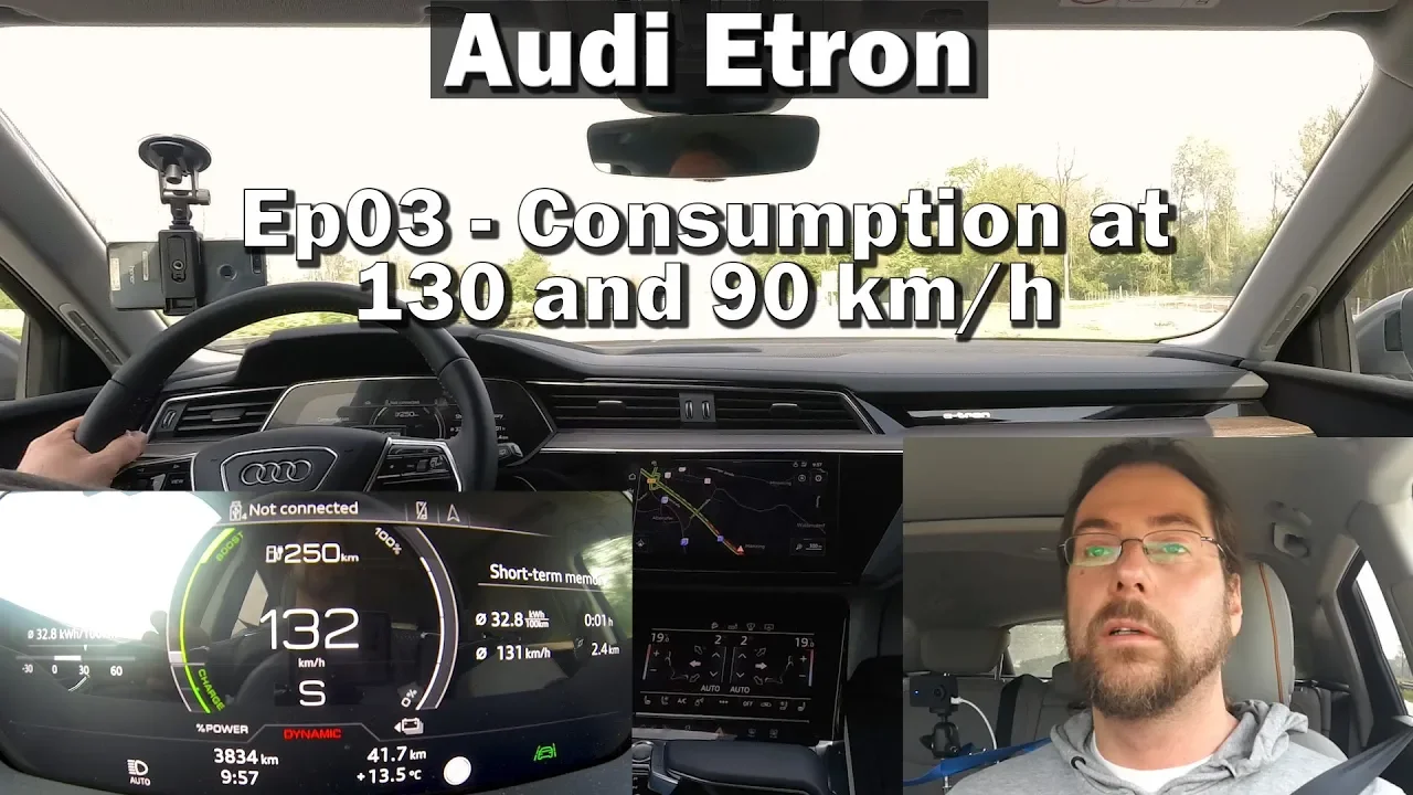 Audi Etron - Ep03 - Consumption at 90 and 130kmh