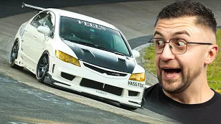 EARGASMIC Honda Civic FD2 Type R & NO BRAKES! // Nürburgring