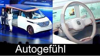 New VW Volkswagen BUDD-e electric Transporter/Multivan/Bus concept Exterior/Interior premiere CES