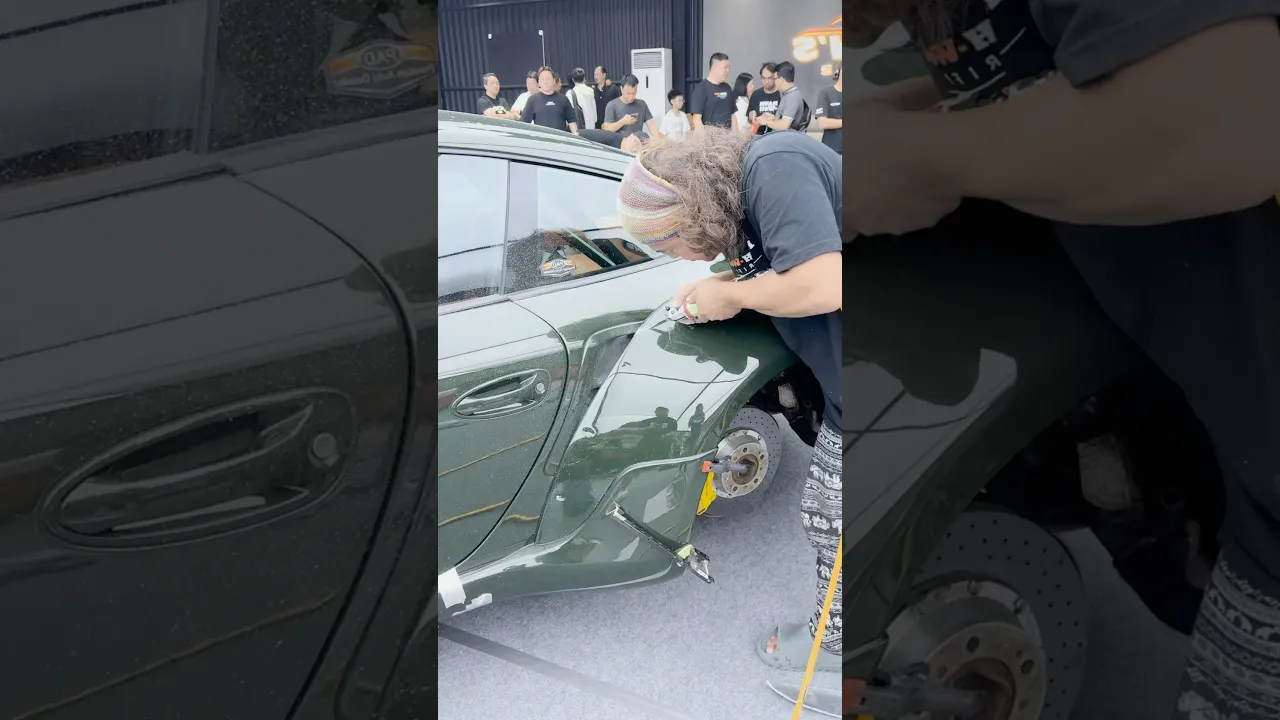 Cutting Through A Porsche! 😱 #porsche #supercars #cars