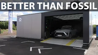 Nio ES8 battery swap at Vestby, Norway