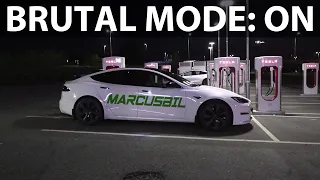 Tesla Model S LR Palladium summer acceleration, braking and noise test