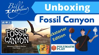 Fossil Canyon Board Game Unboxing - Kickstarter Edition from Polymath Play