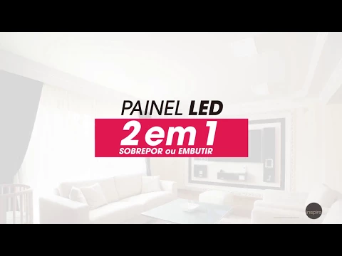 Luminária Painel LED de Embutir ou Sobrepor 18W Luz Amarela Inspire