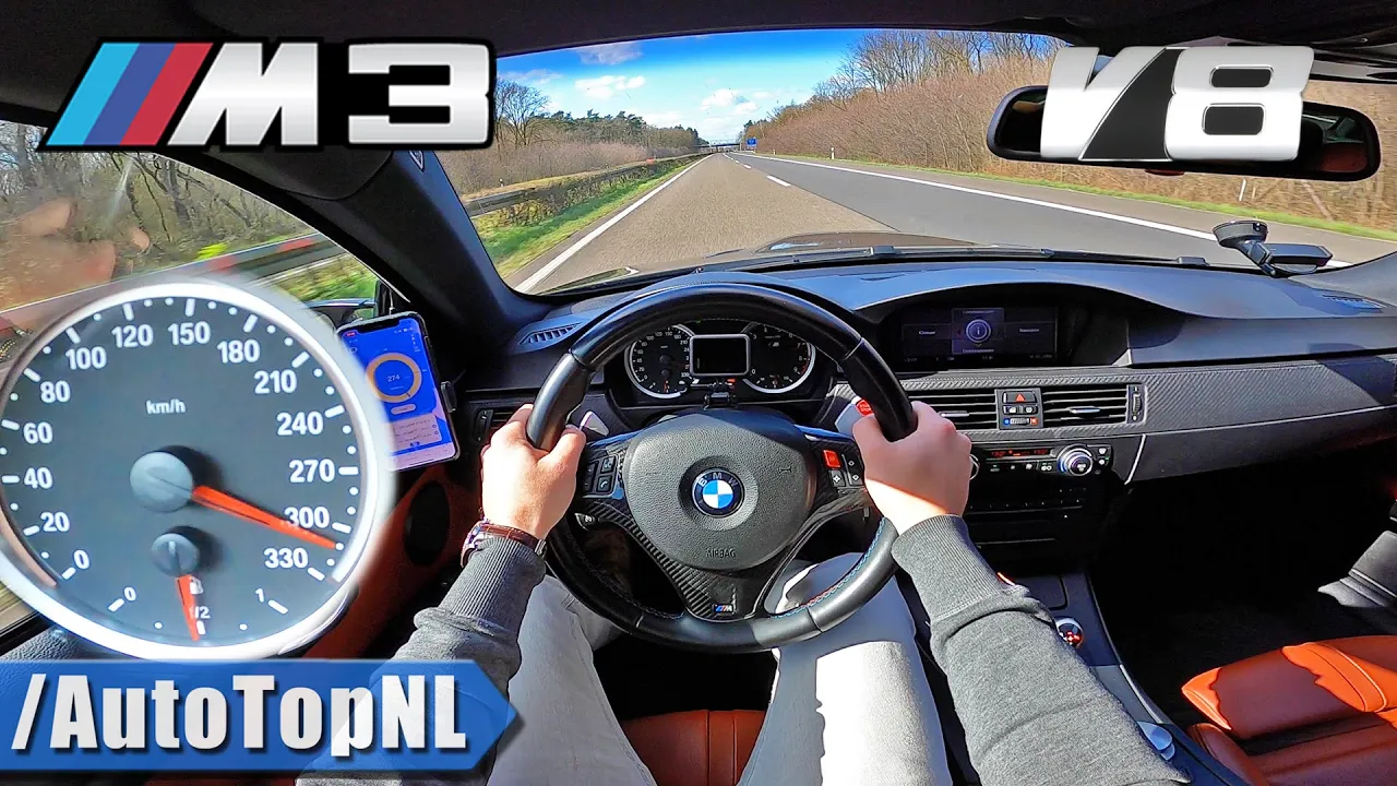 BMW M3 E92 *310KM/H* TOP SPEED on AUTOBAHN by AutoTopNL