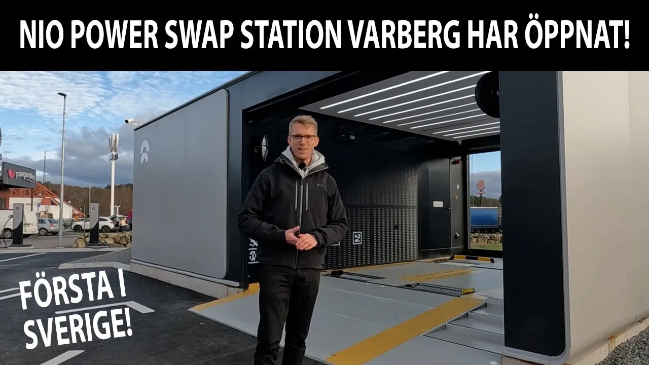 En snabb titt på Nio Power Swap Station i Varberg - batteribyten