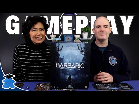 Barbaric : After the Apocalypse. Board Game Playthrough. Clever mechanics, match up your warriors.