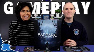 Barbaric : After the Apocalypse. Board Game Playthrough. Clever mechanics, match up your warriors.