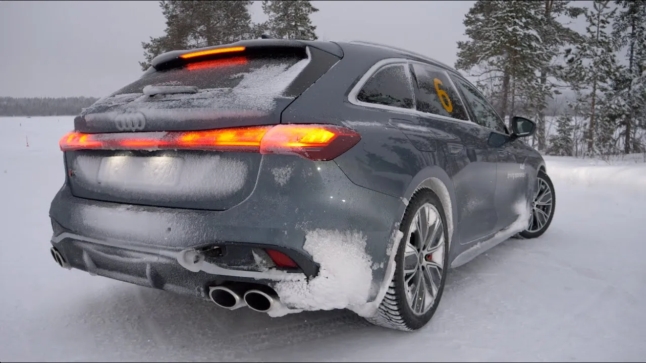 DRIFTING the NEW AUDI S5 AVANT QUATTRO on a FROZEN LAKE!