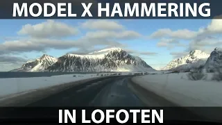 Driving Model X from Reine to Leknes timelapse