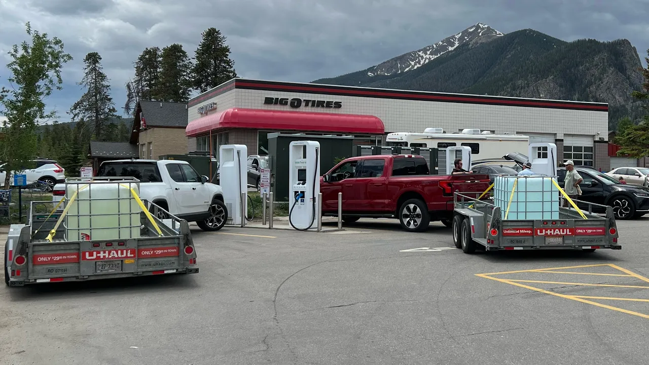 Ford F-150 Lightning & Rivian R1T Tow Over The Entire Rocky Mountain Range (Massive Charging Issues)