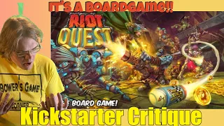 RIOT QUEST — BOARD GAME EDITION - Kickstarter Critique Review