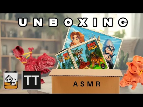Catapult Feud Dino Pack - Satisfying ASMR Board Game Unboxing