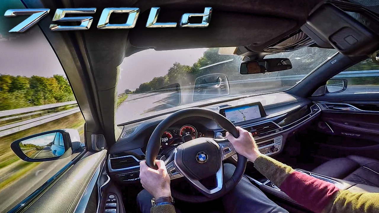 2017 BMW 750d Xdrive AutoBahn ACCELERATION & TOP SPEED Onboard Test Drive