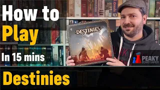 How to play Destinies board game - Full teach + Visuals - Peaky Boardgamer