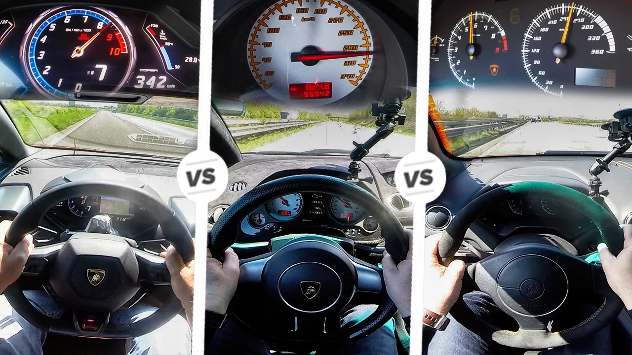 Lamborghini POV Autobahn HURACAN vs GALLARDO vs MURCIELAGO by AutoTopNL