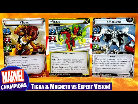 MARVEL CHAMPIONS Synthezoid Smackdown with Expert Vision vs Tigra & Magneto | Solo Playthrough
