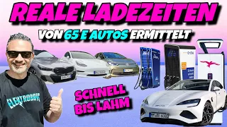 REALE LADEZEITEN von 65 Elektroautos! Gewinner und Verlierer an der Ladesäule. Audi BMW Tesla VW uvm