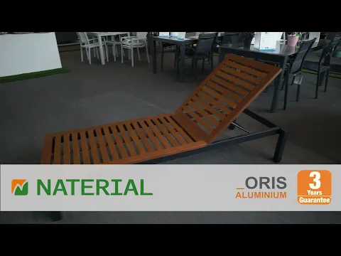 Espreguiçadeira Alumínio Oris 197.5x76x100.9cm Cinza e Marrom Naterial