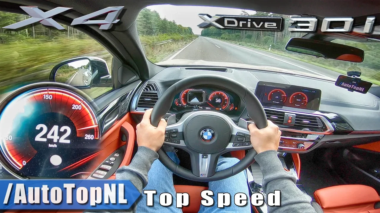 2019 BMW X4 30i xDrive AUTOBAHN POV 242km/h TOP SPEED by AutoTopNL