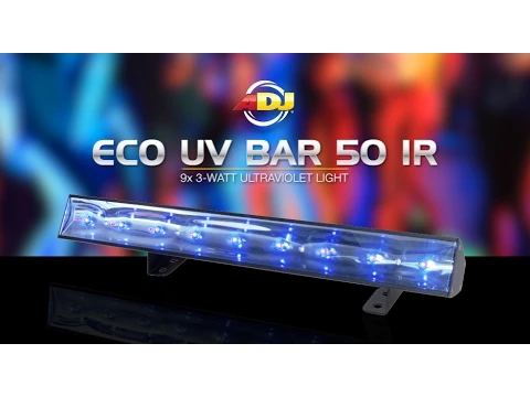 Product video thumbnail for ADJ American DJ Eco UV Bar 50 IR LED Strobe Effect