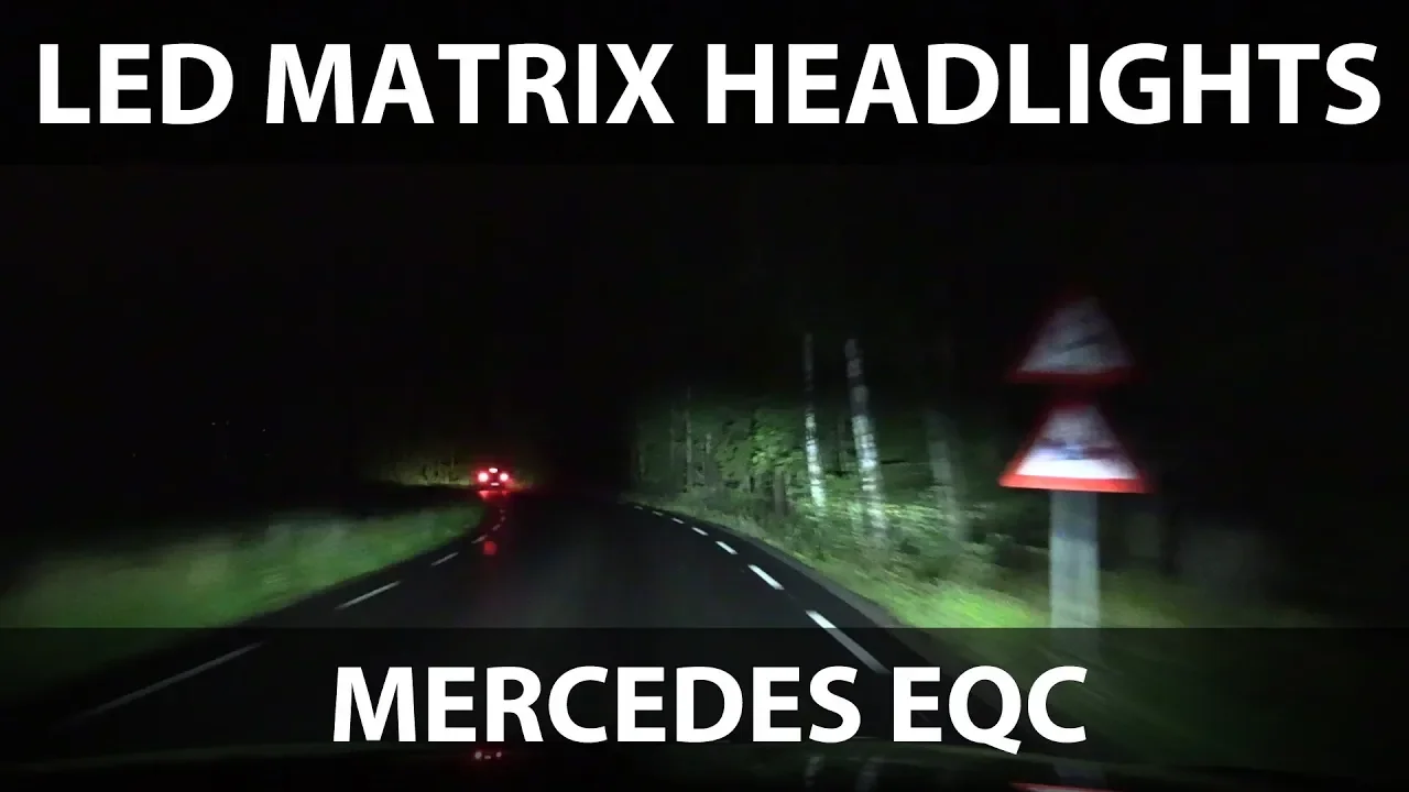Mercedes EQC with LED matrix headlights test
