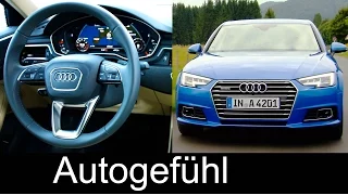 Preview all-new Audi A4 ara blue exterior/interior driving scenes - Autogefühl