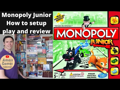 Monopoly Junior how to setup play and review children's board game by * AmassGames* taught by a kid!