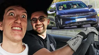 I DROVE MY INTERNS SICK in 1234hp Lucid Air Sapphire! // Nürburgring